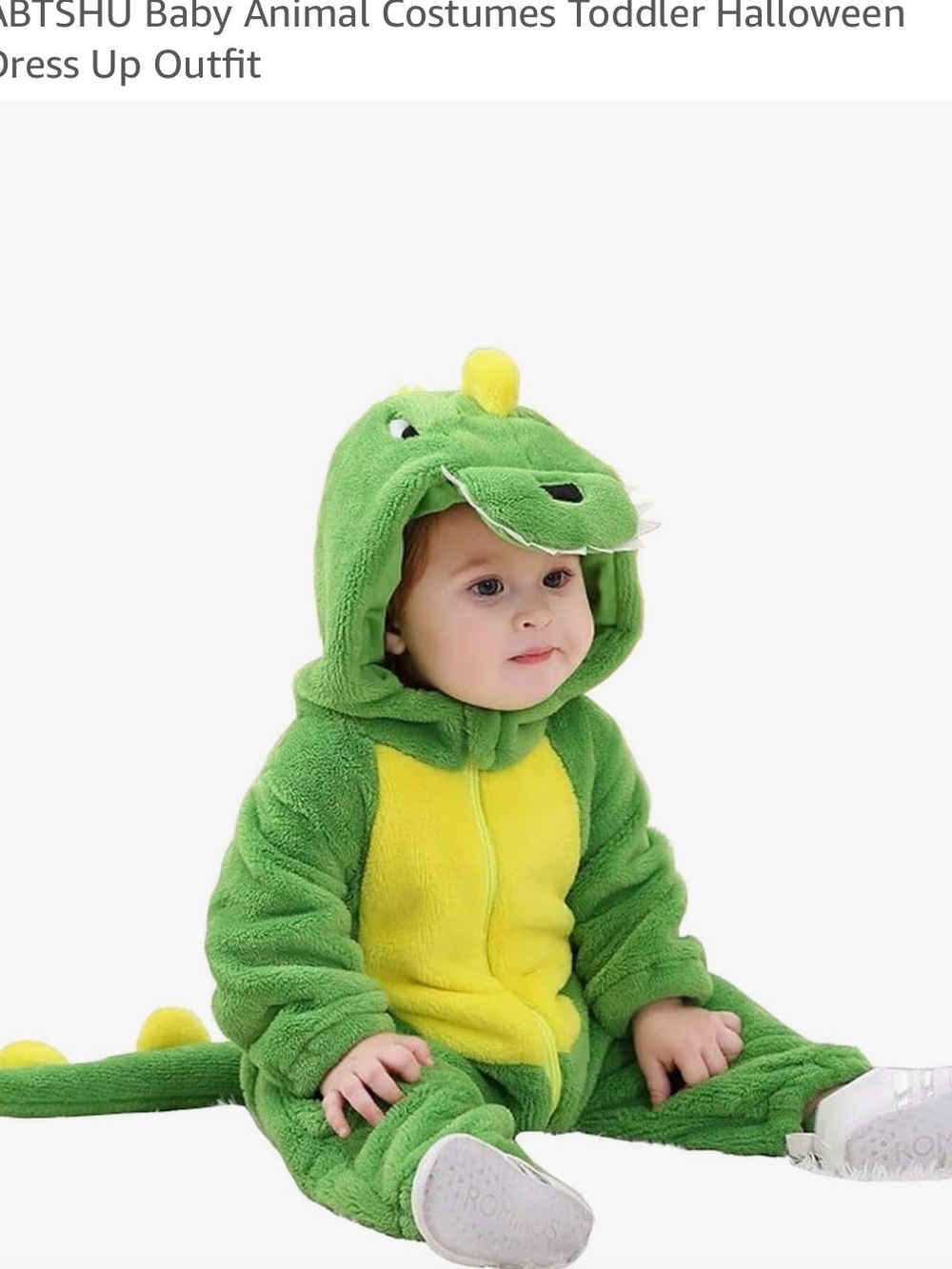 Baby Green Dinosaur Plush Hooded Costume